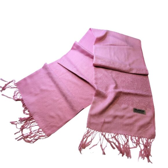 Pink Long Scarf Polka Dot Print Rectangular - NEW - Picture 1 of 6